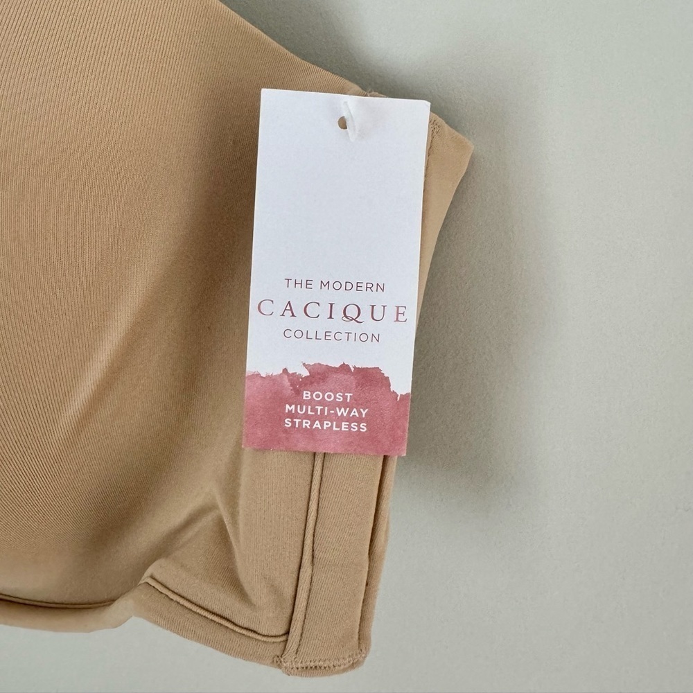 NWT Cacique Nude Multi-Way Boost Strapless Bra in Cafe 46DDD - Picture 7 of 14